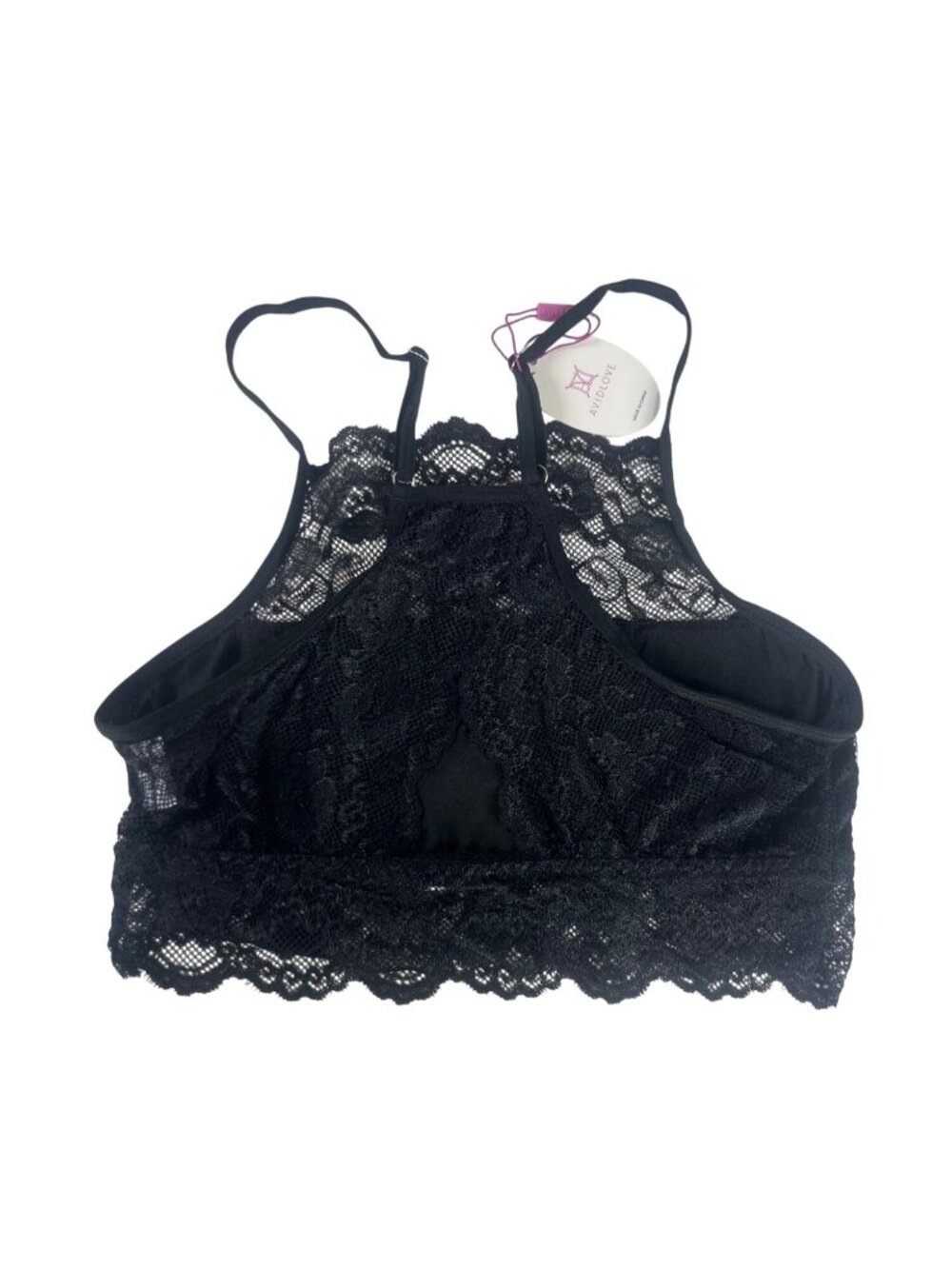 Avidlove Lace Bralette Cami Cropped Small Black New Halter - Picture 2 of 7